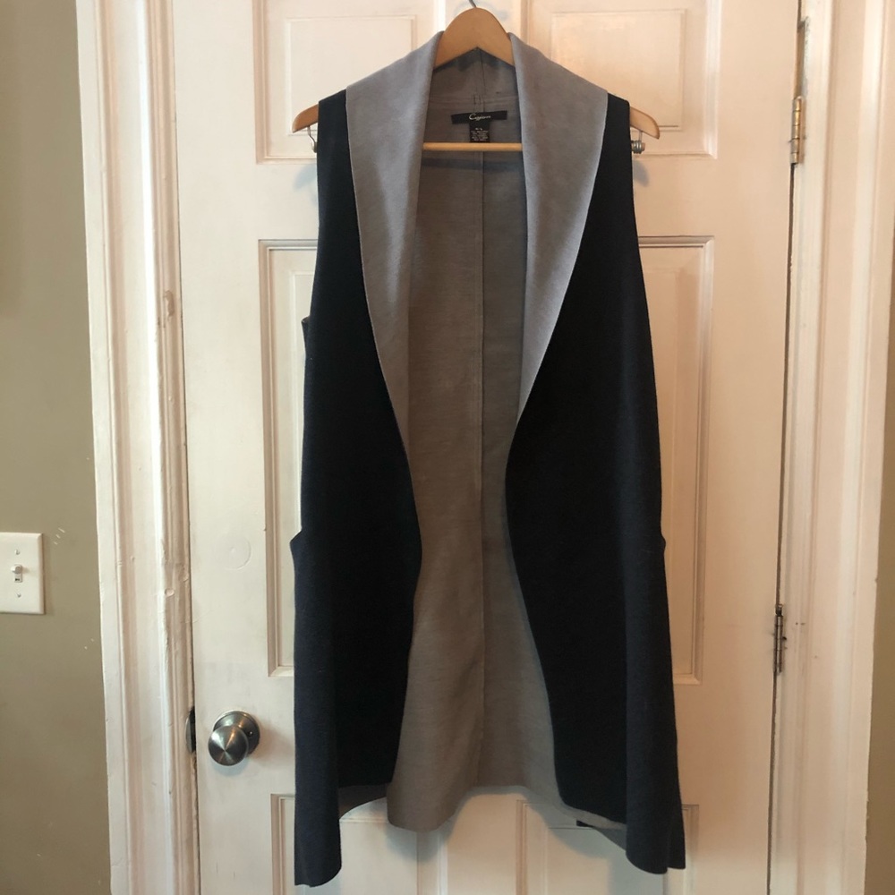 Color block calf length vest